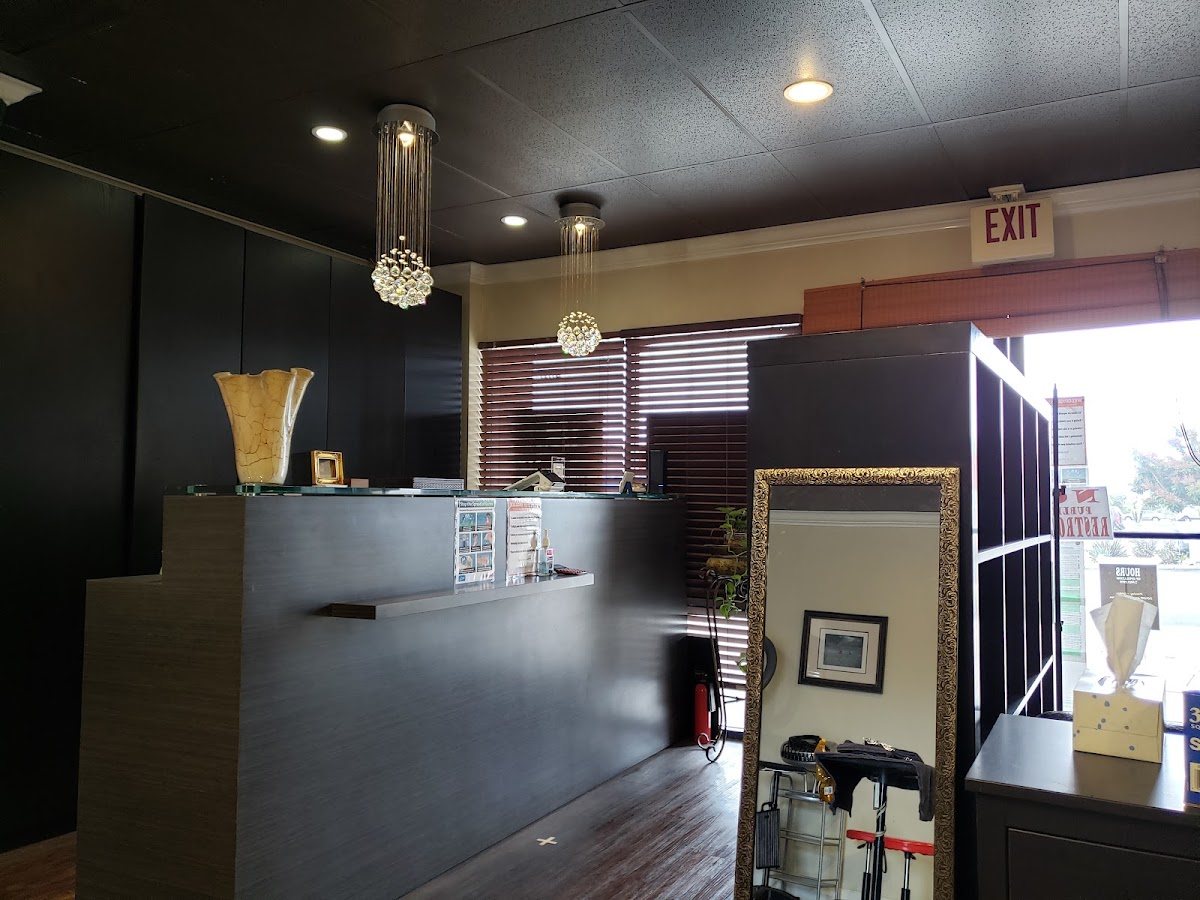Reception desk and salon interior